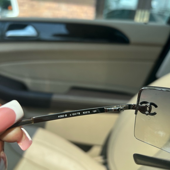 Chanel Rimless Sunglasses Coco Mark Rhinestone - Picture 5 of 8